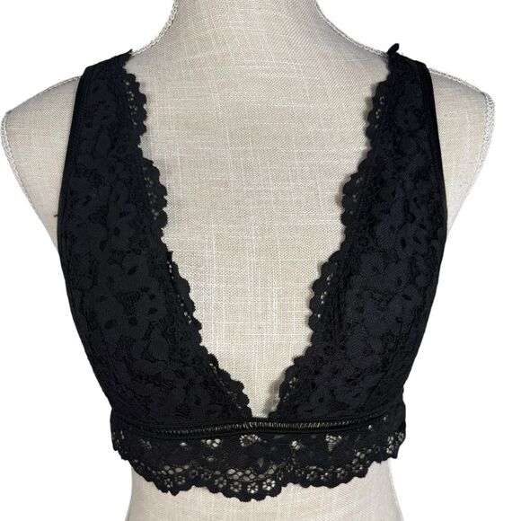 Victorias Secret Sexy Black Deep V All Over Lace Bralette Bra - Picture 3 of 7